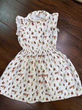 Bonton - Girls Greta Santa Fe Cotton Dress - Western Motif - Size: 6Y